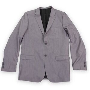 SuitShop‎ Blazer Mens 44 XL Jacket Gray Slim Fit Stretch Two Button Modern Core